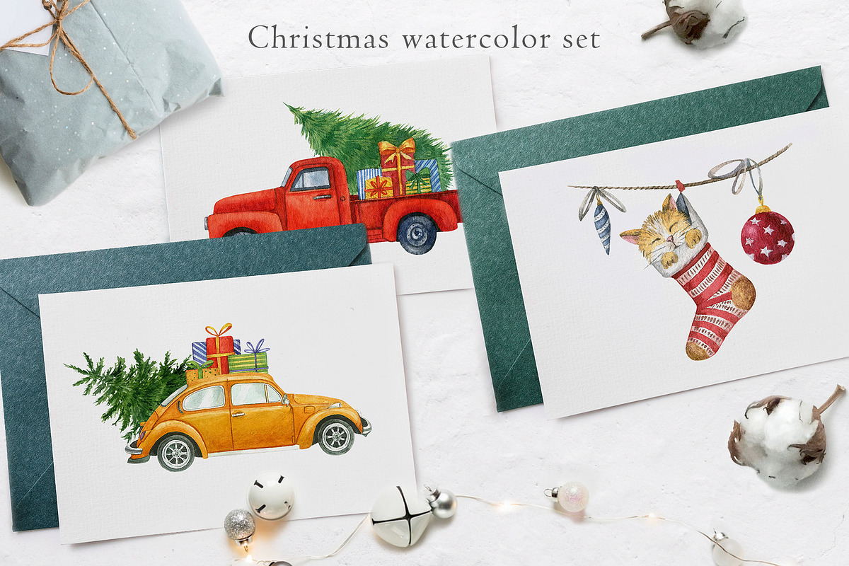 Christmas watercolor set, an Animal Illustration by Nastilustra (Photo 10 of 11)
