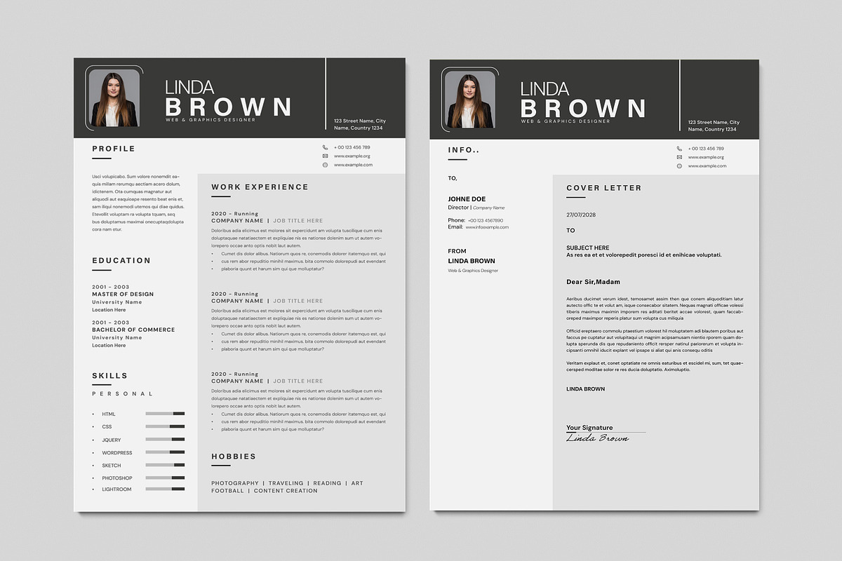 Minimal Resume Template, a Stationery Template by Creatiya Type (Photo 2 of 3)