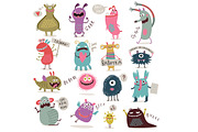 Set of funny monsters, an Illustration by Anna Guz's Store (Thumbnail 4 of 4)