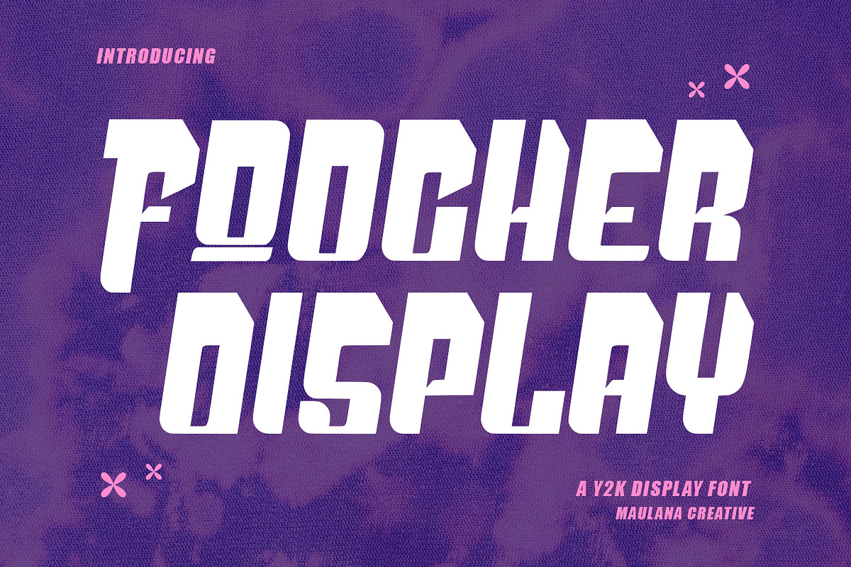 Foocher Y2k Display Font, a Sans Serif Font by Maulana Creative (Photo 1 of 7)