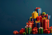 86 Gift boxes with ribbons and bows, a Holiday Photo by Handmadefont (Thumbnail 25 of 90)