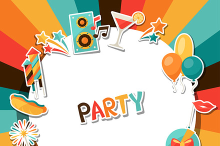 Party backgrounds., a Card Template by incomible