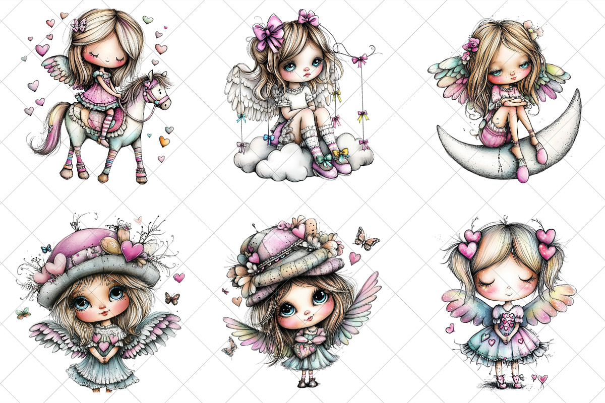 Dreamy Cupids Whimsical Valentine, an Illustration by SinaCreation (Photo 3 of 7)