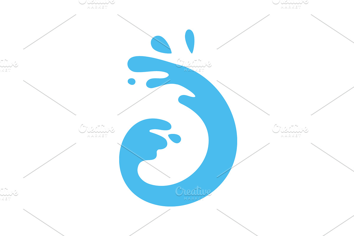Blue water splash wave in spiral, an Illustration by GraphiShop