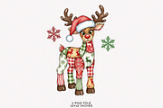 Preppy Patchwork Christmas Reindeer, an Illustration by SinaCreation (Thumbnail 1 of 7)