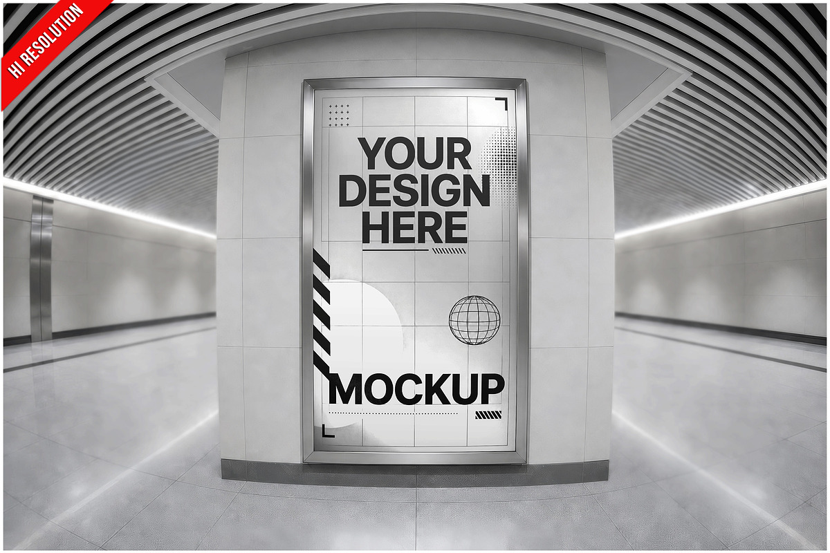 Billboard Metro Concourse Mockup PSD, an Advertising Mockup by Bruno's Shop (Photo 1 of 3)