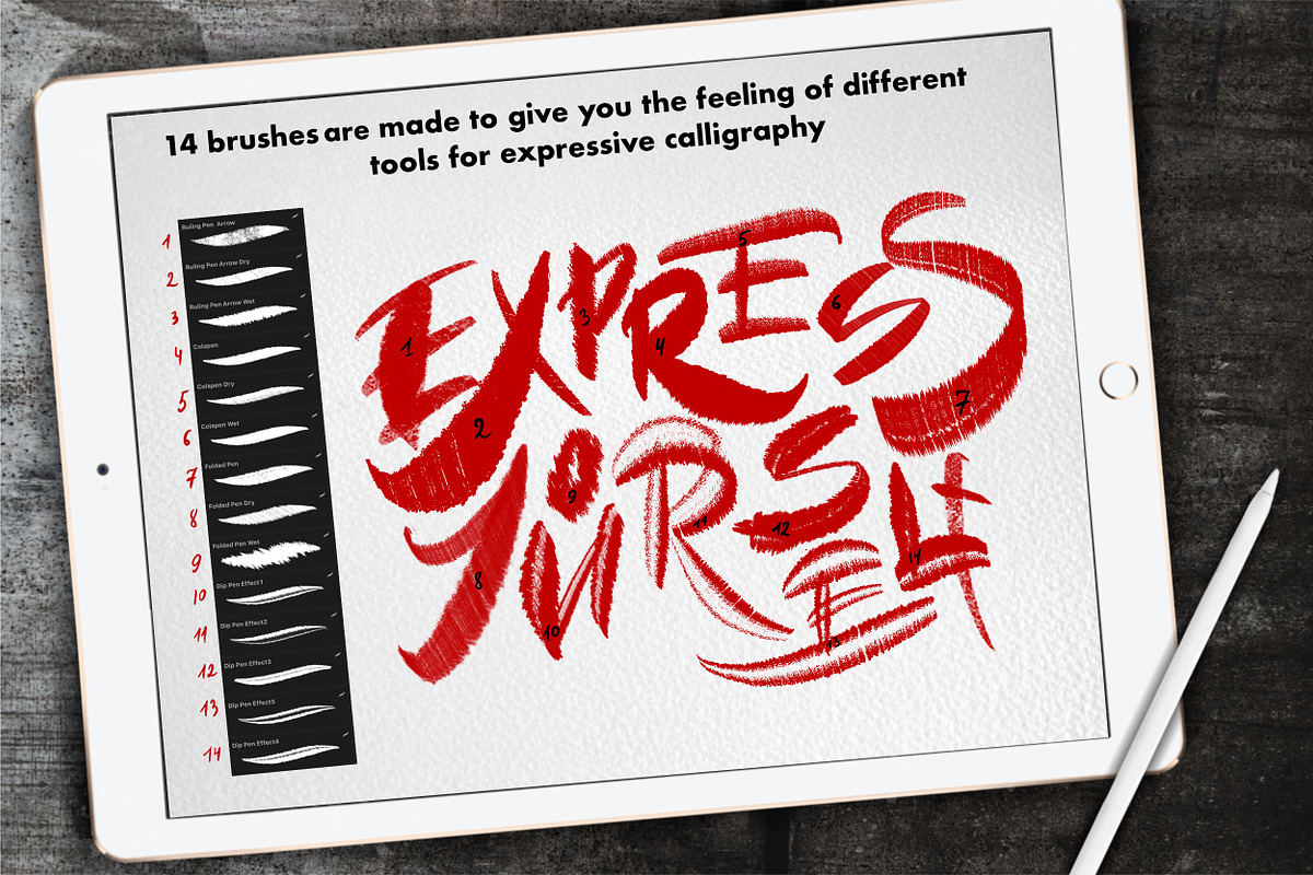 Expressive Calligraphy Brushpack, a Brush Add-On by Letter Elfa Studio (Photo 2 of 9)