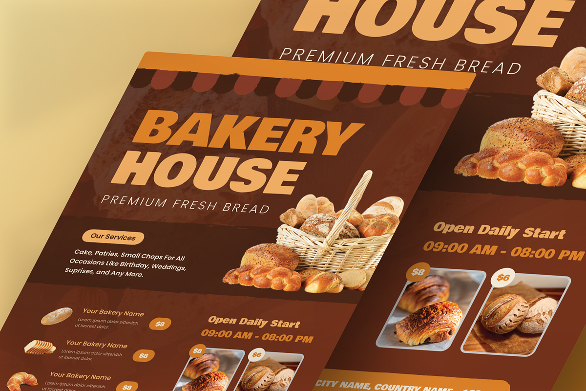 Bakery House Flyer, a Flyer Template by SquidPixey (Photo 2 of 6)