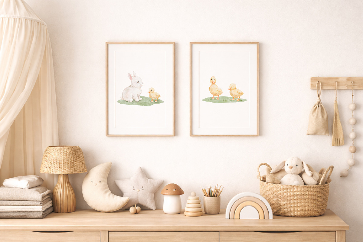 Cottage spring watercolor animals, a Decorative Illustration by ElenaPlatovaArt (Photo 19 of 20)