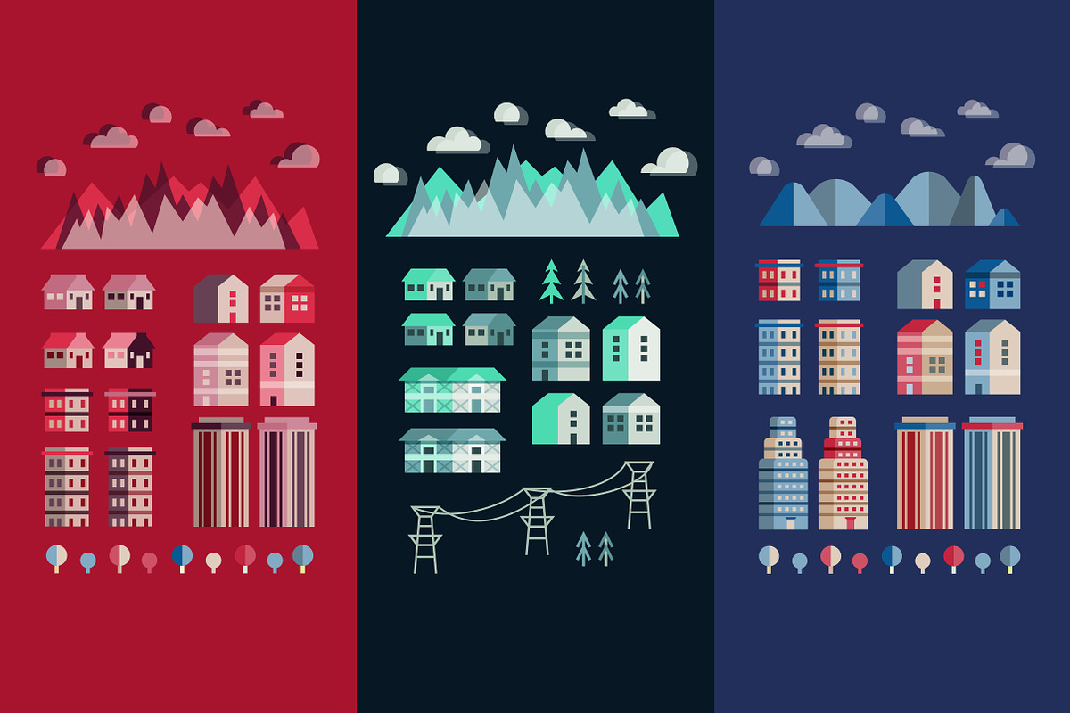 Flat Town Infographic Elements., an Icon by bum katrin (Photo 2 of 4)