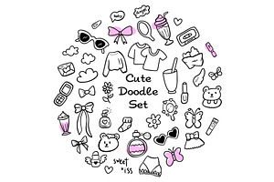 Cute doodles for enhancing projects, an Illustration by Voodz_shop