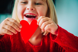 child with heart