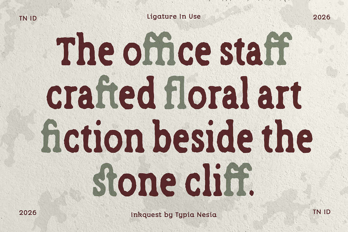 Inkquest - Rough Vintage Slab Serif, a Slab Serif Font by Typia Nesia (Photo 8 of 12)