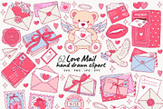 Love Mail Clipart Bundle | Valentine, a Seasonal Illustration by TitaLivingArt (Thumbnail 1 of 9)