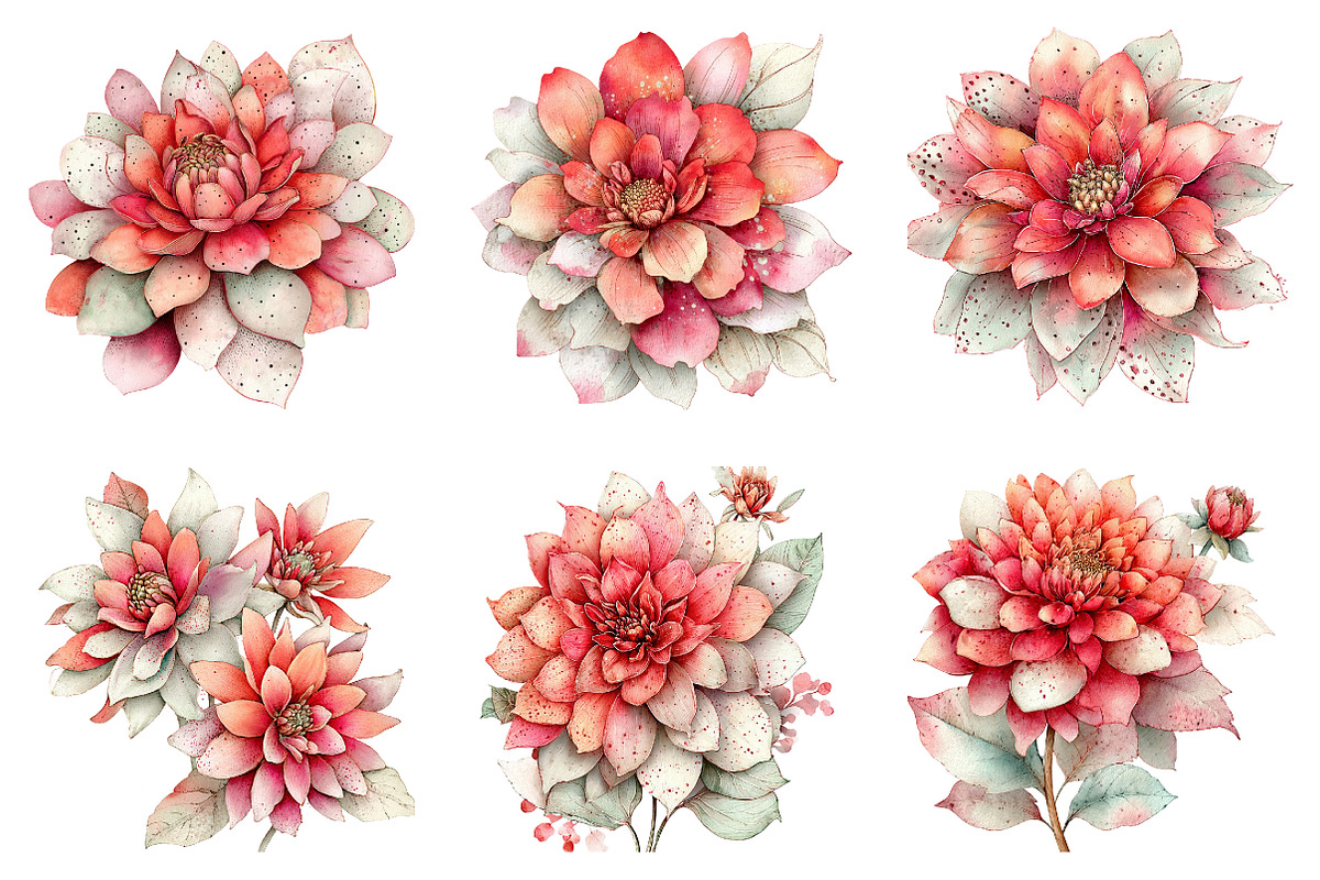 Whimsical spring flowers clipart, an Illustration by SinaCreation (Photo 3 of 11)