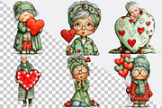 Whimsical Valentines Grandma Clipart, an Illustration by SVGArt (Thumbnail 5 of 8)