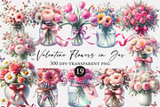 Valentine Flowers in Jar Clipart, an Illustration by Designworld (Thumbnail 1 of 5)