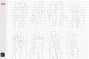 Procreate Couple Body Poses Anime, a Brush Add-On by ArtPrintBabe (Thumbnail 5 of 12)