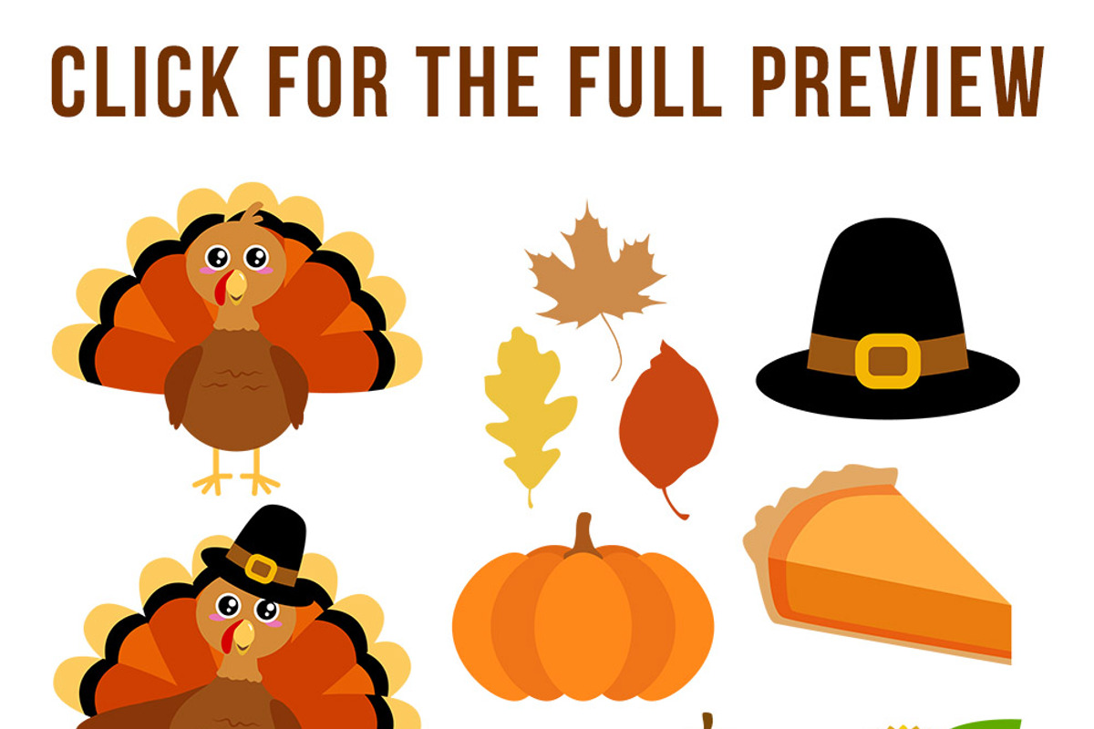 Thanksgiving Clipart, Turkey Clipart, an Illustration by The Digital Download Shop (Photo 3 of 3)