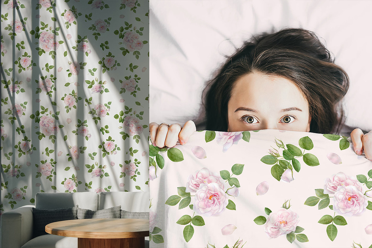 Pink Rose Pattern & Illustration, a Pattern Graphic by NataliArkushArt (Photo 8 of 15)