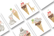 Everyone loves ice cream!, an Animal Illustration by Love Watercolor Store (Thumbnail 8 of 11)