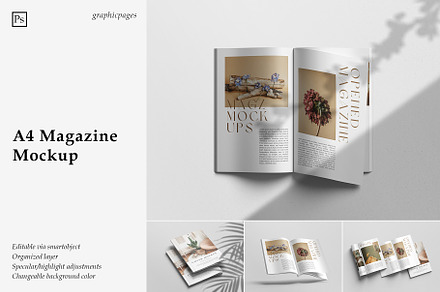 A4 Magazine Mockup, a Books & Magazine Mockup by graphicpages