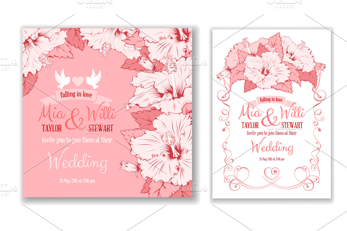 Set Designs With Hibiscus, an Illustration by Vector beauty (Photo 2 of 5)