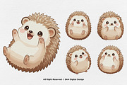 15 Bundle Watercolor Baby Hedgehog, an Animal Illustration by Morspective (Thumbnail 7 of 8)
