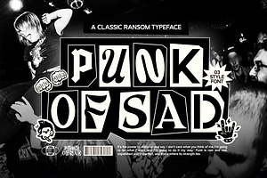 Punk Of Sad Font, a Symbol Font by Marvadesign
