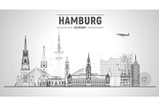 Hamburg Germany skyline, an Illustration by Sky and glass (Thumbnail 5 of 6)