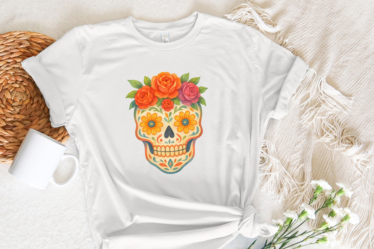 Sugar Skull Floral PNG, Day of the, an Illustration by SharpMarketplace (Photo 7 of 9)