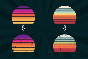 100 Vintage Retro Sunset Bundle SVG