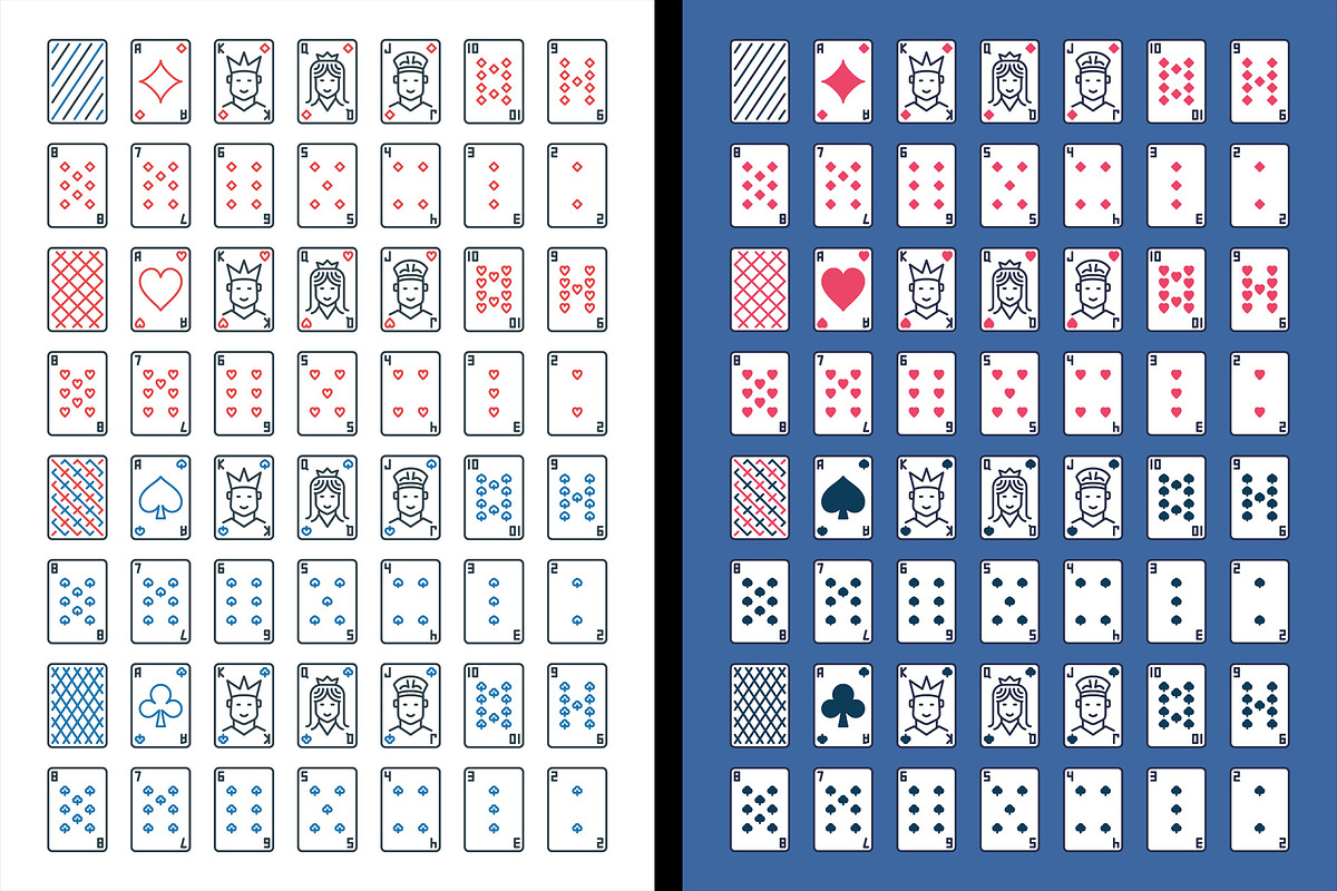 Playing Cards icons set, an Outline Icon by VenomousVector (Photo 3 of 3)