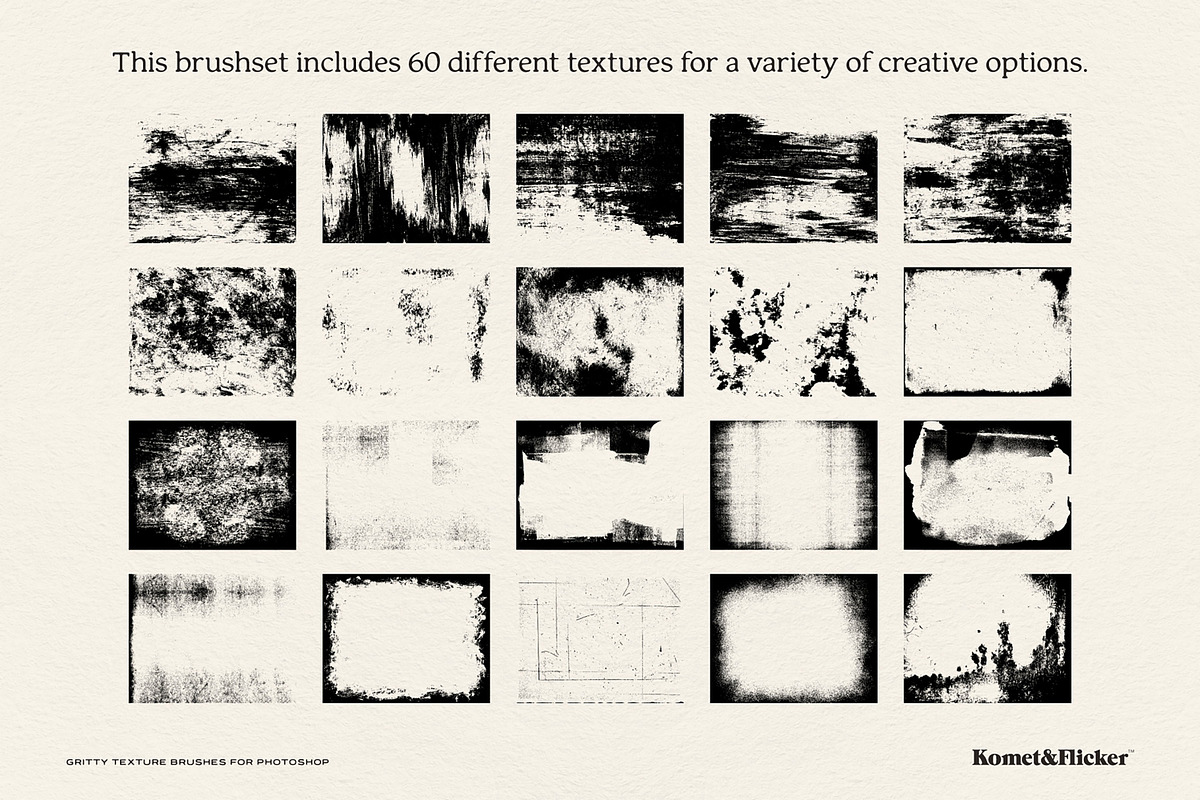 Gritty Texture Brushes for Photoshop, a Brush Add-On by Komet & Flicker (Photo 13 of 14)