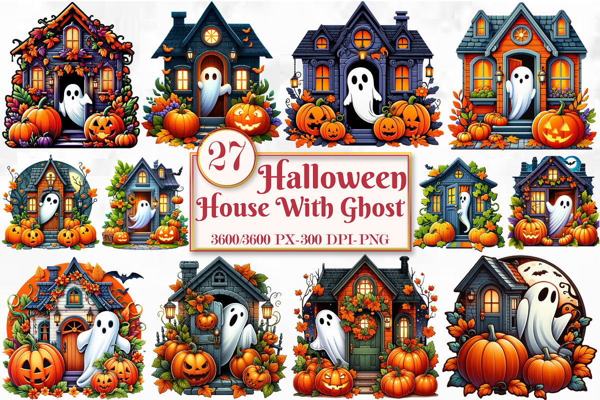 Halloween House With Ghost PNG, an Animal Illustration by Craft Nest (Photo 1 of 5)