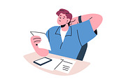 Tired people work at desk set, a Person Illustration by Good Studio (Thumbnail 3 of 9)