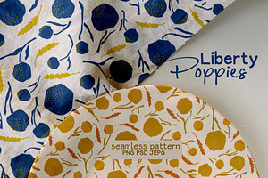 Liberty Poppy Seamless Pattern