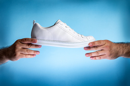 Stylish white Sneakers, a Photo by wr7 Media