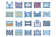 Collection of stylized fences and, an Object Graphic by pikepicture (Thumbnail 2 of 3)