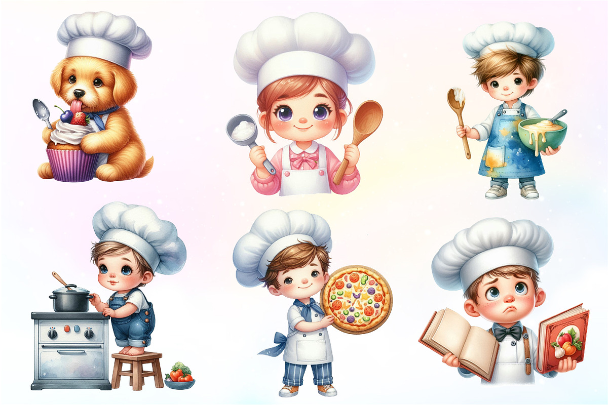 Cute little chef clipart Cooking, an Illustration by CreationArt (Photo 8 of 9)