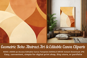 Geometric Boho Layered Canva Clipart