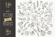 Sprigs & Blooms Clipart +Bonus Logos, an Object Graphic by The Pen and Brush (Thumbnail 2 of 7)