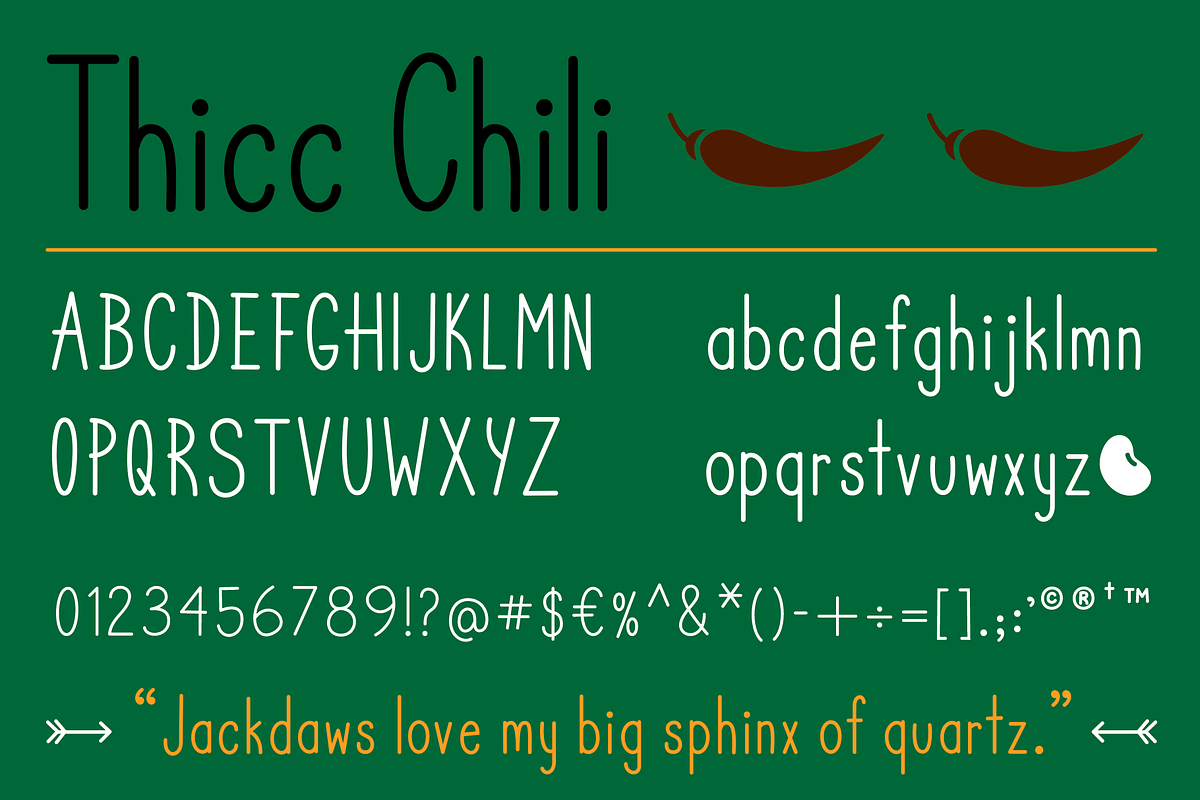 Thicc Chili font preview 2