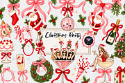 Christmas Party Clipart, a Decorative Illustration by BigCakeBee (Thumbnail 1 of 3)