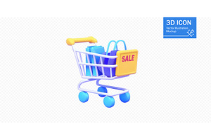 Shopping cart with sale items, an Object Illustration by ZinetroN