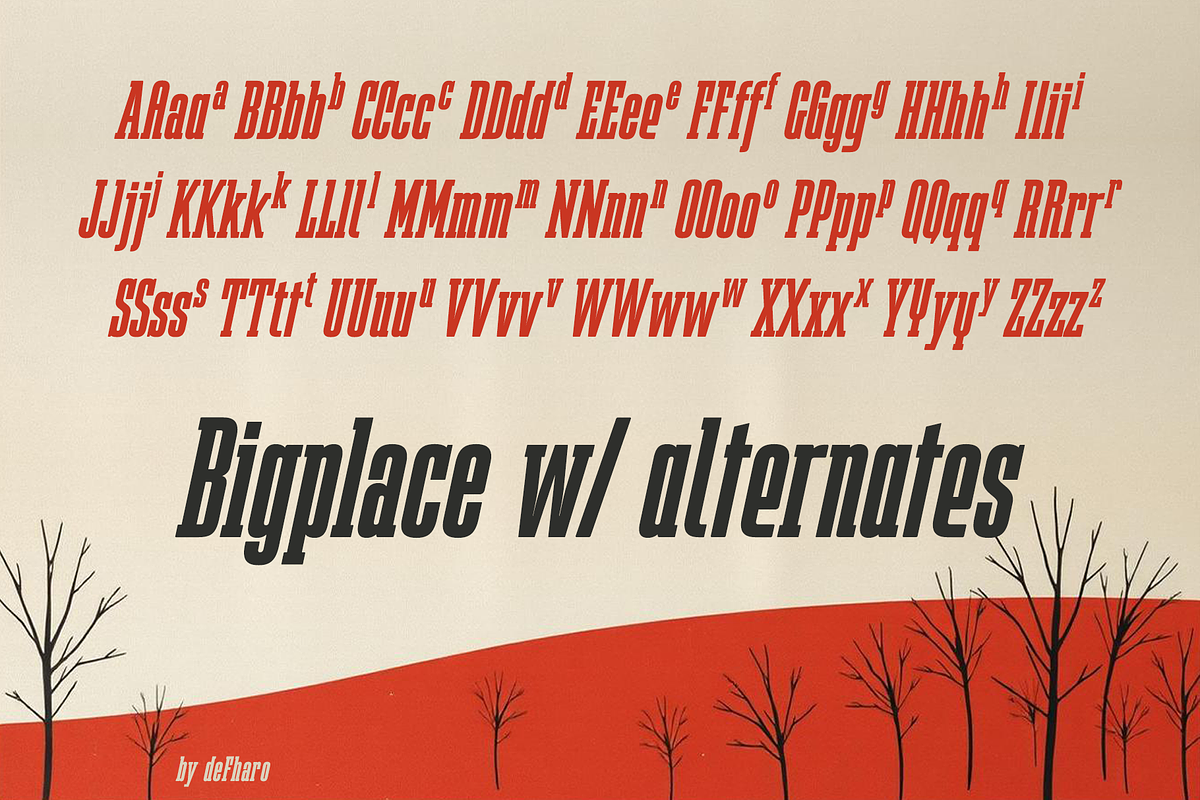 Bigplace, Roman & Caps, a Slab Serif Font by deFharo (Photo 4 of 11)