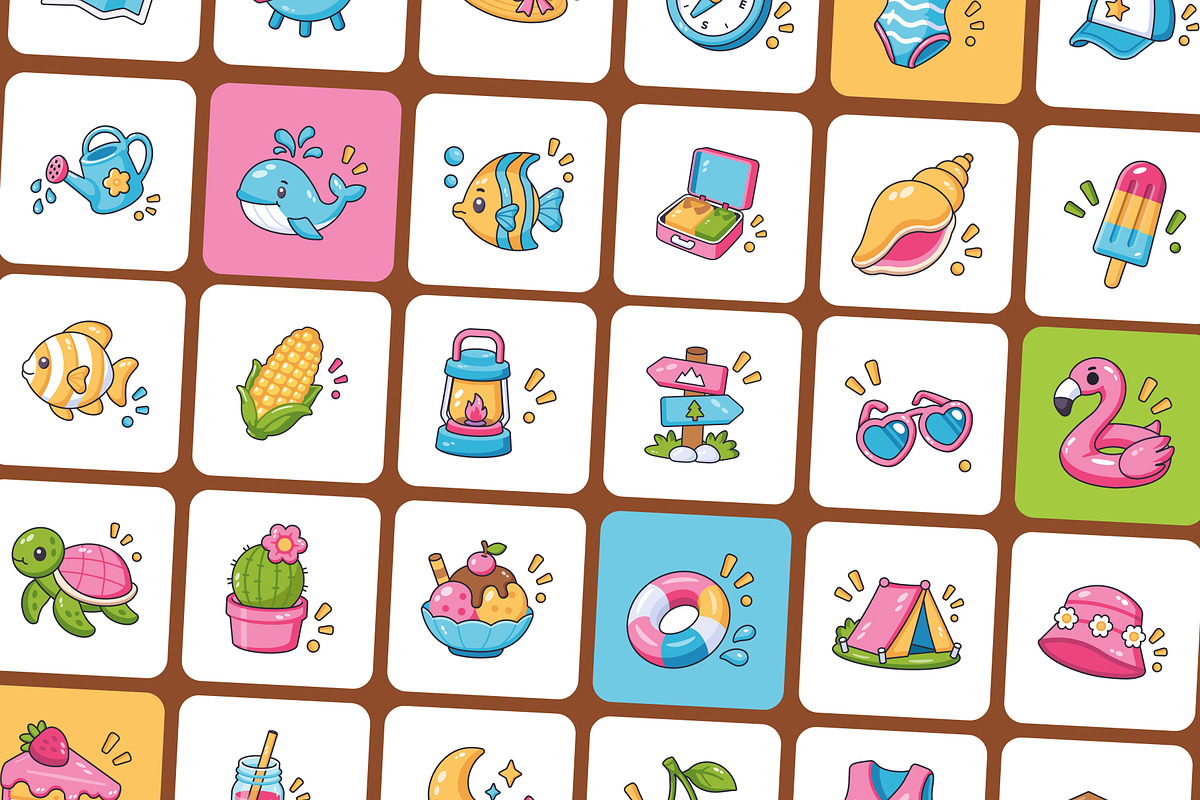 50 Animated Summer Flat Icons, an Emoji Icon by Vectors Market (Photo 3 of 4)