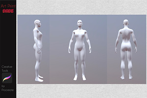 3D Object Female Body Model Tattoo