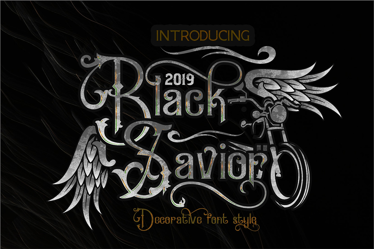 Black Savior Victorian retro Font, a Symbol Font by SHEILLA (Photo 1 of 18)
