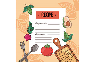 recipe with vegetables, a Food Illustration by studiogstock
